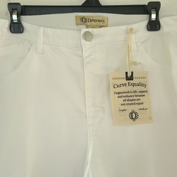 Democracy Ab Technology Ankle Jeans Womens 16 White High Rise Stretch Lace Ankle - Picture 11 of 16